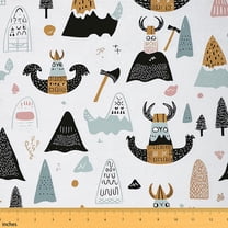 Homewish Boho Theme Fabric by the Yard 1 Yard,Retro Graffiti Home Decor Fabric by the Yard,Modern Abstract Art Sewing Fabric For Girls Boys,Luxury Bedroom Decor