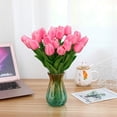 thumbnail image 5 of Artificial Tulips Flowers,20 Pcs 13.5" Artificial Latex Tulips Flowers for Home Room Office Party Wedding Decoration（Dark Pink）, 5 of 5