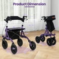 thumbnail image 3 of Goplus Déambulateur à Roulettes Pliable à Hauteur Réglable avec Siège, Sac de Rangement pour Aînés Violet, 3 of 10