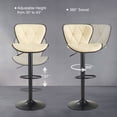 thumbnail image 6 of AUNEKIV Bar Stools, Swivel Counter Height Bar Stools, Adjustable Faux PU Leather Bar Chairs with Back and Footrest, Modern Upholstered Armless Counter Stools, Island Chairs for Bar Kitchen, Beige, 6 of 8