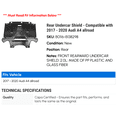 thumbnail image 2 of Rear Undercar Shield - Compatible with 2017 - 2020 Audi A4 allroad 2018 2019, 2 of 2