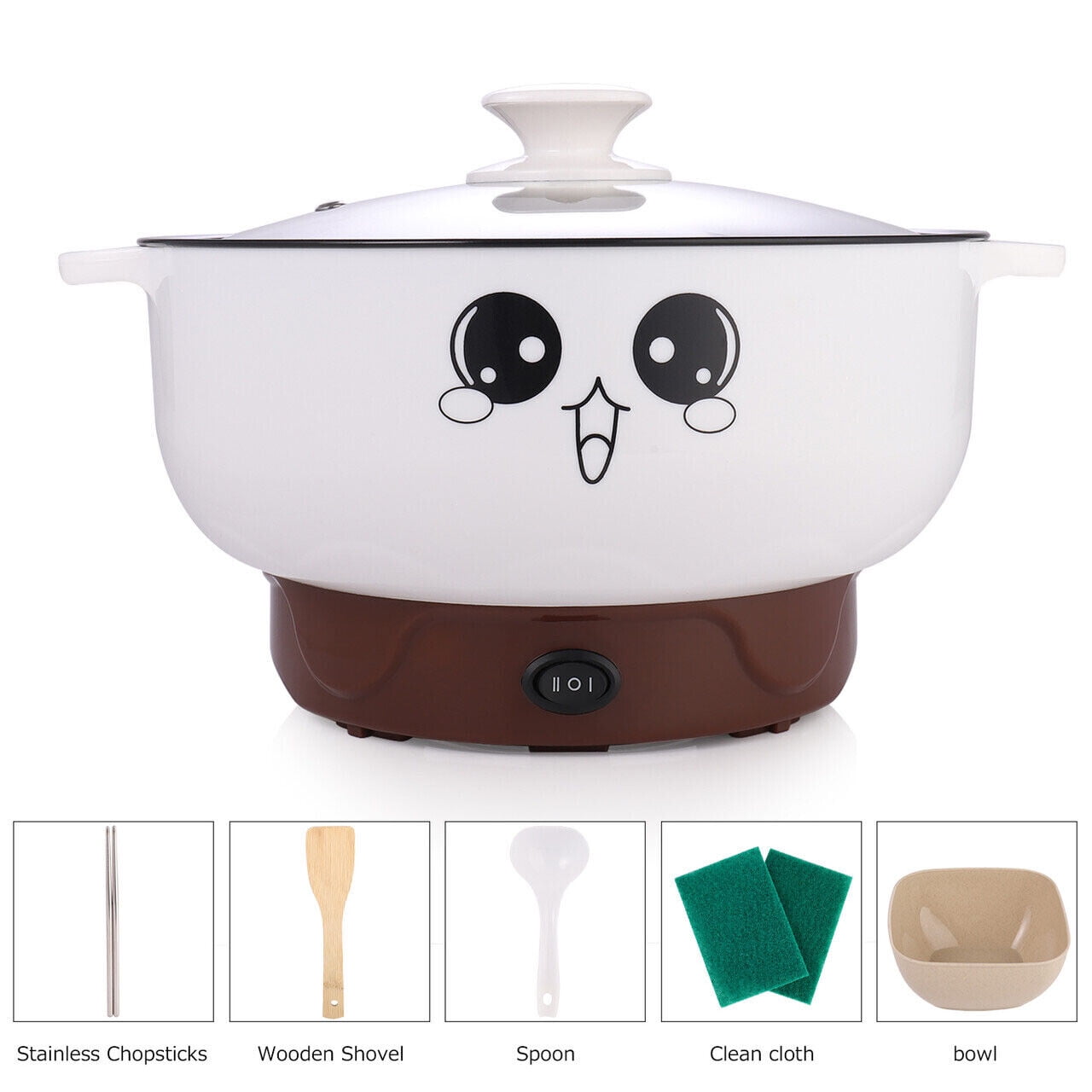 Electric Nonstick Cooker Skillet Wok Hot Pot Cook Rice Fried Noodle（3.2L,Without Steamer