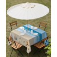 thumbnail image 3 of Summer Beach Outdoor Tablecloth with Umbrella Hole, Coastal Ocean Waves Starfish Shell Spillproof Waterproof Outdoor Table Cover, Patio Tablecloths for Party/Garden/Picnic, Square 54"x54", 3 of 9