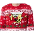 thumbnail image 3 of Nickelodeon SpongeBob SquarePants Men's Snowflake Catching Ugly Christmas Sweater Holiday Knit Pullover, 3 of 4