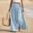 Light Blue, variant on IUYRTFE Women Cotton Linen Pleated Maxi Skirt with Belt Elastic Waist Solid Color Long Beach Skirt