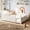 Beige, variant on Leumius Twin Floor Bed with Full-Length Guardrails, Kids Montessori Floor Bed with Beside Book Shelf for Boys Girls Pink