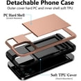 thumbnail image 2 of for iPhone 14 Pro Case Wallet Credit Card Holder ID Slot Sliding Door Hidden Pocket Men Women Anti-Scratch Dual Layer Hybrid Bumper Armor Protective Shell Back Cover 6.1 inch Rose Gold, 2 of 7