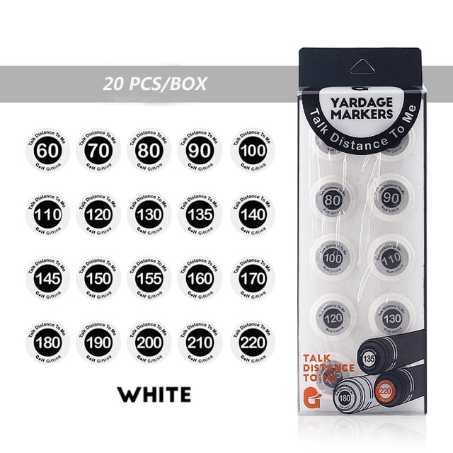 20Pcs/Set Golf Ball Marker for Golf Clubs Mark Know Your Distance Suitable for All Club Grips Increase Golf Score Training Aids White