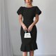 thumbnail image 1 of mfyjkho Vestidos casuales para mujer, Vestido informal de manga corta con cuello en V y color liso para mujer Vestidos de fiesta para mujer l, 1 of 9