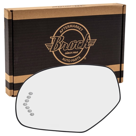 Brock Mirror Glass with Base for 2007-2013 Silverado 1500 Turn Signal Indicator Heated Left