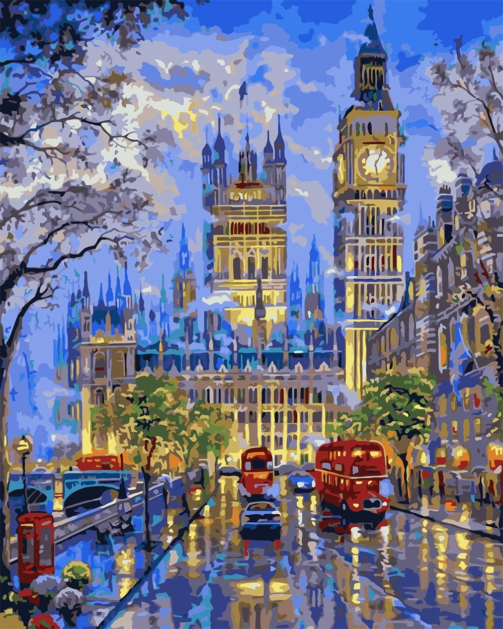 Adults Paint by Numbers Kit - TISHIRON Big Ben DIY Painting by Numbers Kits  for Adults Beginner Kids, 16”x20” London Arts Craft for Home Wall  Decor(Frameless) 