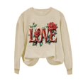 thumbnail image 4 of Meichang Chandails en Molleton pour Femmes Sans Capuche, Chandail en Molleton de la Saint-Valentin, Col Rond, Manches Longues, Coupe Ample, 4 of 4