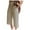 Khaki, variant on CLOISE Womens Capris With Pockets Cotton Linen Capris Pants Athletic Mid Rise Lounge Capris Pull On Cropped Pants Loose Elastic Waist Cropped Trousers Solid Summer Black