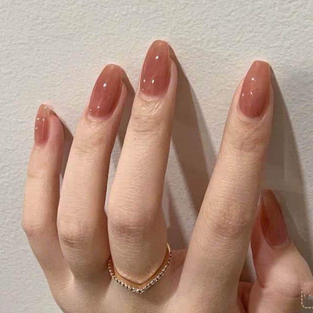 Nude Pink Fake Nails Long Coffin False Nails Acrylic Glossy Nails Full Cover Nails Party Ballerina Press On Nails Sets For Women And Girls 24pcs Walmart Com Walmart Com