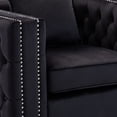 thumbnail image 2 of Joni 40 Inch Armchair, Chesterfield Design, Button Tufting, Black Velvet - Saltoro Sherpi, 2 of 5
