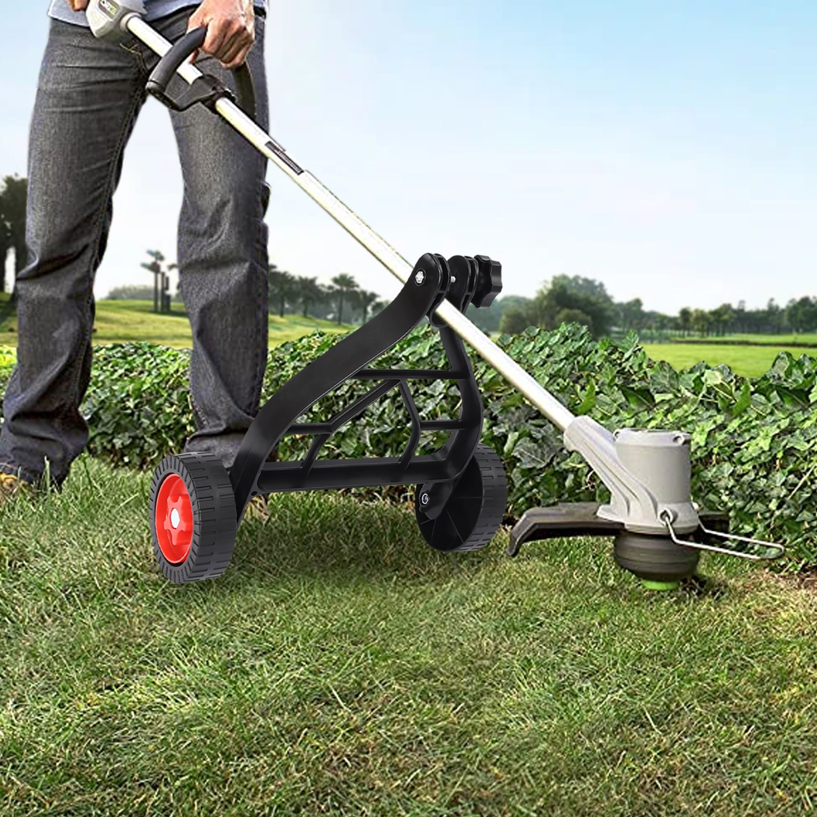 Reliable Lawn Mower Support Part, Easy Installation, Supports 15.43lbs, Compact Design with Disassemblable Wheels for Convenient Storage