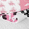 thumbnail image 5 of meiyoeat Pink Rustic Camouflage Twin Quilt Set,Western Cowgirl Boots Print Twin Coverlet Set For Girl,2pcs,1 Bedspread and 1 Pillowcase, 5 of 7