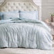 thumbnail image 1 of Juego de Edredón Bedsure para Cama Individual en Azul Polvoriento con Diseño Bohemio Acolchado, 1 of 8