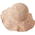 thumbnail image 4 of Floppy Beach Straw Hats for Women Foldable Summer Wide Brim Packable Sun Hat Womens Travel Straw Fedora Hat, 4 of 5