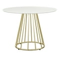 thumbnail image 2 of TMS Marsai 43" Round Metal Indoor Dining Table, White/Gold, 2 of 6