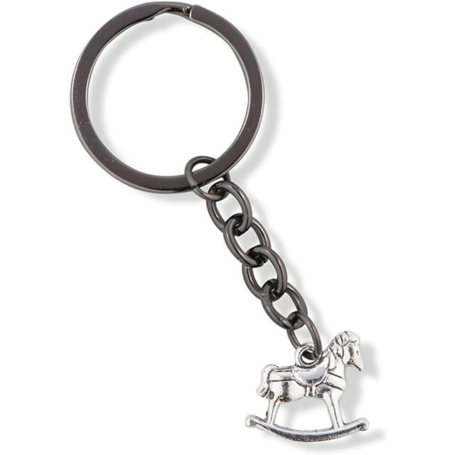 Porte-clés Charme Réaliste Cheval à Bascule de Emerald Park Jewelry (Argent, Alliage, Femmes)