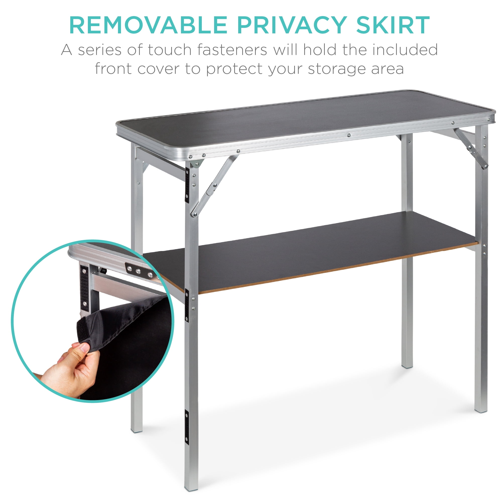 Best Choice Products Portable Pop-Up Bar Table for Indoor/Outdoor, Party, Picnic w/ Carrying Case, Removable Skirt