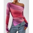 thumbnail image 2 of Blusa PRETTYGARDEN 2025 Hombros Descubiertos Tie Dye Malla XL, 2 of 9