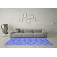 thumbnail image 3 of Ahgly Company Machine Washable Indoor Rectangle Solid Blue Modern Area Rugs, 2' x 4', 3 of 4