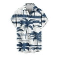 thumbnail image 3 of SGFCWSX Mens Hawaiian Shirt Short Sleeve Button Down, Palm Tree Print Breathable Lightweight Summer Beach Party Casual Wear Blue Size 2XL, 3 of 6
