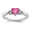 Pink Tourmaline, variant on Pink Tourmaline Heart Ring for Women, 925 Sterling Silver 0.75 Ct with Diamond Accents
