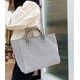 thumbnail image 2 of LHSHID Women Canvas Handbag Large Capacity Chain Tote Bag PU Handle Shoulder Bag, 2 of 6