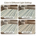 thumbnail image 7 of ODIKA 8'x10' Ultra-Soft Area Rug, Boho Abstract Banded Stripe Minimalist Bands Contemporary Striped Flowing None Washable, Bare feet friendly, Silk-Touch for Bedroom, Under Sectional, 7 of 7