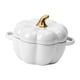 thumbnail image 1 of Cuenco de cerámica con forma de calabaza, olla con forma de calabaza para cocinar con tapa para fiestas en casa o en la cocina. Blanco, 1 of 8