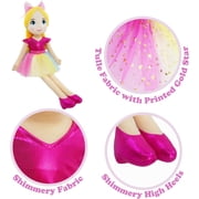 Lullaberry 30” XL Ballerina Princess Polina - Stuffed Plush Life Size Soft Doll - Pink Outfit - Gift for Toddlers and Little Girls
