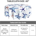 thumbnail image 2 of Coastal Beach Round Tablecloth 60 Inch Wrinkle Resistan Polyester Washable Summer Ocean Navy Blue Starfish Table Cloth Table Cover for Kitchen Dining Room Indoor Outdoor Picnic Patio Party, 2 of 6
