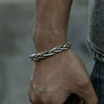thumbnail image 2 of YooGuoGuo 925 Sterling Silver Bangle for Men, Vintage Open Bracelet,Thai Handmade Retro Twisted Braided Open Cuff Bracelet, 2 of 7