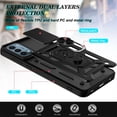 thumbnail image 5 of OnePlus Nord N200 5G Case with Tempered Glass Screen Protector, Dteck Rugged Shockproof Case with Camera Lens Slide Protection, Built-in Kickstand, Magnetic Hard Back Cover, Black, 5 of 8