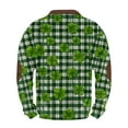 thumbnail image 5 of Men's St Patrick's Day Half Zip Sweatshirt Long Sleeve Clover Graphic Pullover, 5 of 5