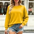 thumbnail image 5 of Crewneck Sweatshirts Women Oversized Comfort Fleece Pullover Sweatshirt, M, 5 of 8