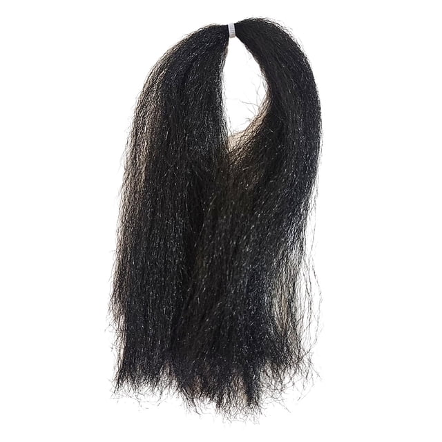 Hilo para atado de moscas, señuelo para hacer moscas, suministros para atar moscas secas y húmedas, alambre de pesca con mosca, fibra larga para carpa Negro