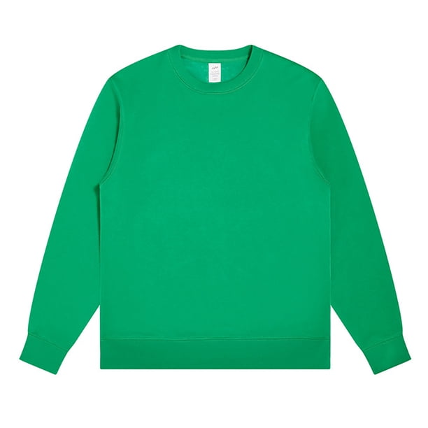 Gibobby Sudadera ligera hombre Sudadera ligera de manga larga de rizo francés con cuello redondo para hombre(Verde,M)