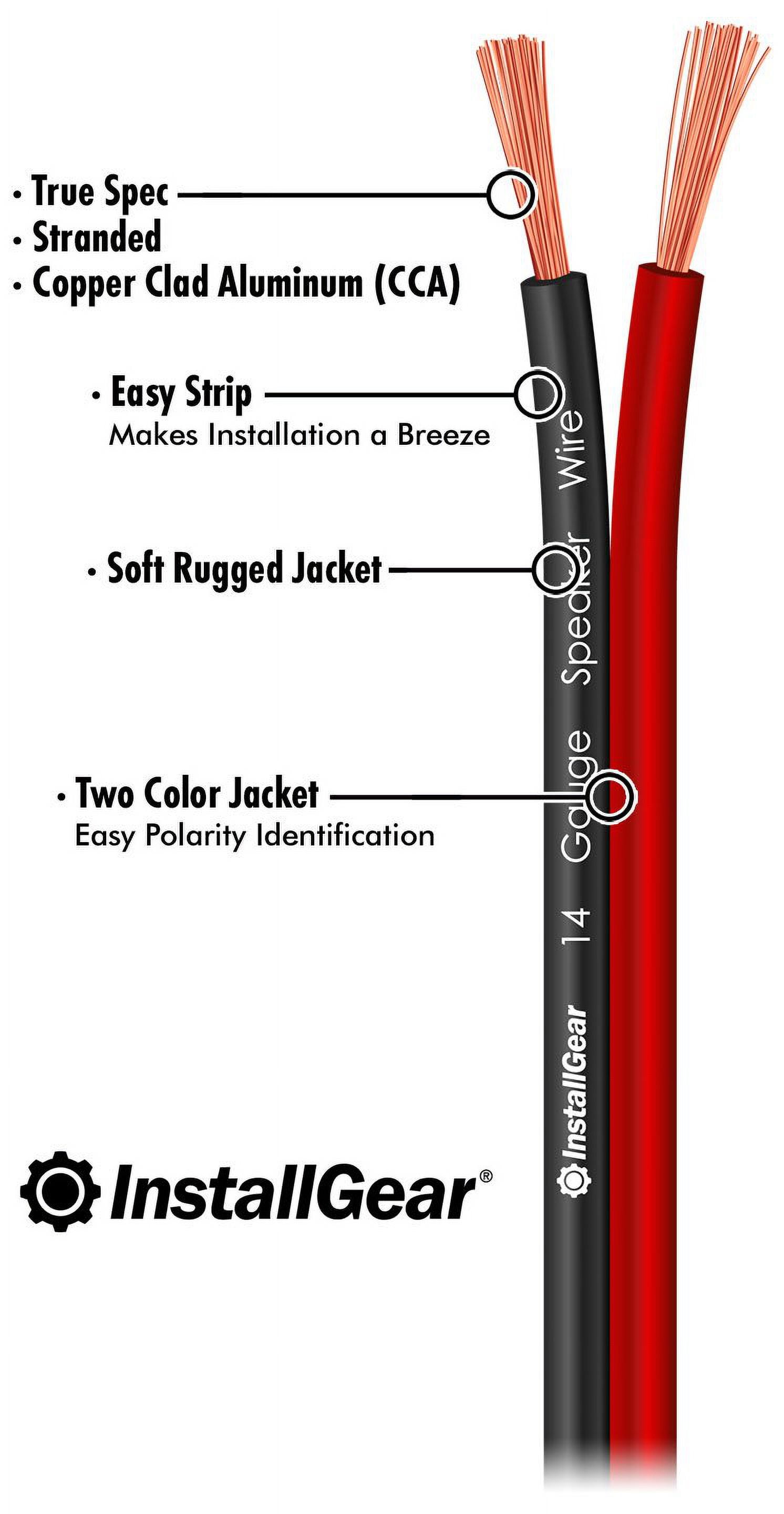 InstallGear IG14100RBK 14 Gauge 100' Red & Black Copper Clad Aluminum Electrical Wire