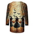 thumbnail image 4 of Jsaierl Women's Halloween Shirts Plus Size Witch Graphic Tees Stretch Work Round Neck T-Shirts 3/4 Sleeve Tunic Blouse Tops Halloween Costumes,Sizes S-5XL, 4 of 5