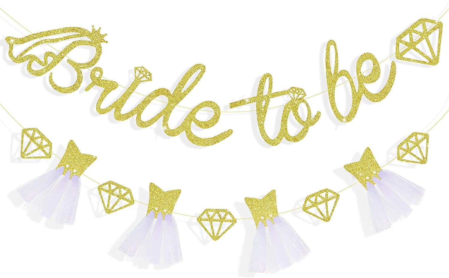 Bachelorette Party Decorations Photo Props Signs Engagement Party Andgo Engaged Banner Gold Glitter Bunting Garland Bridal Shower 