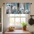 thumbnail image 3 of Curtains Valances Rustic Wooden Plank Daisy Polyester Window Valance, Farmhouse Floral Printed Short Curtain Rod Pocket Valance for Kitchen Living Room Decor 45x137cm, 3 of 4