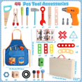 thumbnail image 3 of Juego de herramientas TONZE Kids con taladro, 44 piezas, delantal y caja, de 3 a 5 años, 3 of 8