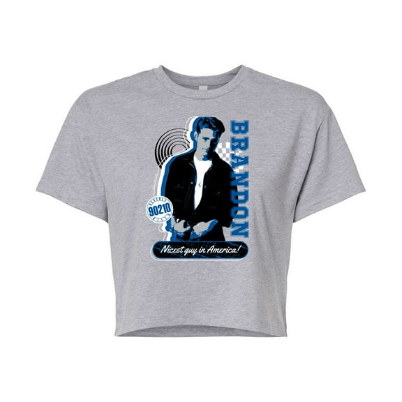 Beverly Hills 90210 - Brandon Nicest Guy In America - Juniors Cropped Cotton Blend T-Shirt