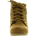 thumbnail image 3 of Link Peggy-63K Children Girl's Wedge Heel Lace Up Diamond Shape Quilted Sneakers, 3 of 4