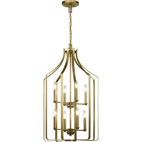 8 Light Foyer Chandelier with Traditional Inspirations 34 inches Tall By 19 inches Wide-Natural Brass Finish Bailey Street Home 147-Bel-4187298