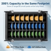 Everie Crystal Tempered Glass Top Organizer Drawer Holder Capacity 21 Big or 30 Small Vertuoline Pods, Compatible with Nespresso Vertuo Capsules,NP01S